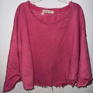 Free People "We The Free" magenta slub knit crop top